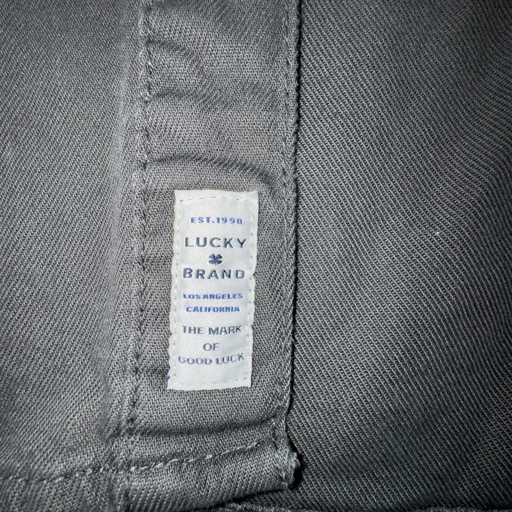 Lucky Brand 100% Cooton Button Up Long Sleeves Collard Shirt Olive Men's Large - Picture 12 of 14